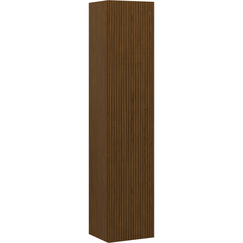 Mexen Rivel Badschrank 35 cm, 1 Tür, geriffelt, Nussbaum - 91A21-03016-1-BF86