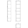 Mexen Rivel Badezimmerhochschrank 35 cm, 2 Türen, geriffelt, weiß matt - 91A21-03016-2-BF01