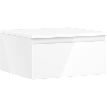 Mexen Orio Badezimmer-Unterschrank 50 cm mit Platte, 1 Schublade, Weiß Hochglanz - 91A10-05023-1-BFC00
