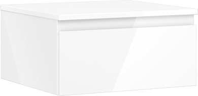 Mexen Orio badkamerkastje onder wastafel 50 cm met blad, 1 lade, witte glans - 91A10-05023-1-BFC00