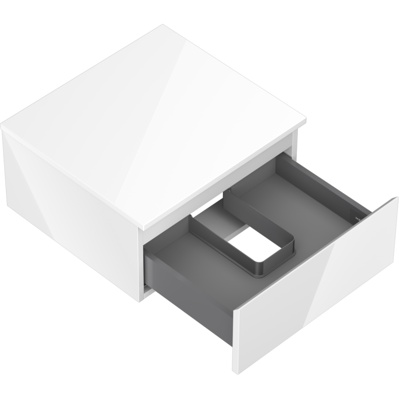 Mexen Orio mueble de baño bajo lavabo 50 cm con encimera, 1 cajón, blanco brillante - 91A10-05023-1-BFC00