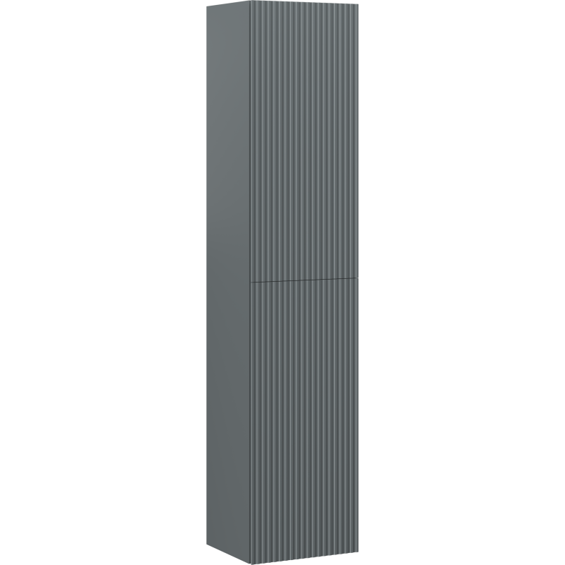 Mexen Rivel bathroom column 35 cm, 2 doors, fluted, matte graphite - 91A21-03016-2-BF66