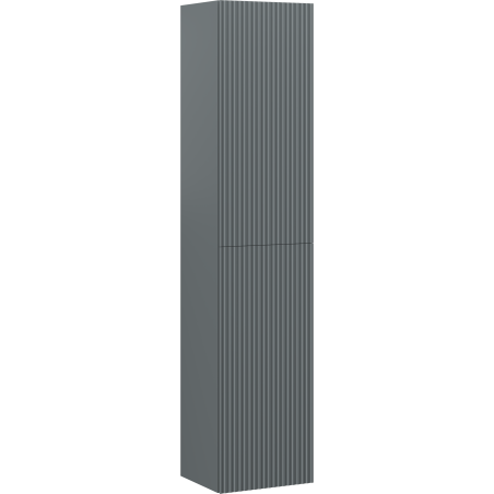 Mexen Rivel bathroom column 35 cm, 2 doors, fluted, matte graphite - 91A21-03016-2-BF66