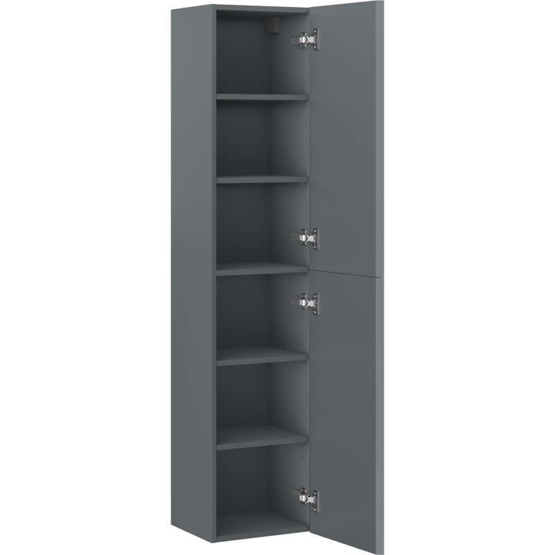 Mexen Rivel bathroom column 35 cm, 2 doors, fluted, matte graphite - 91A21-03016-2-BF66