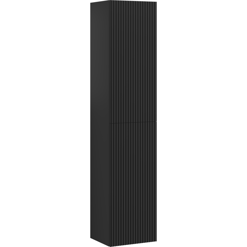 Mexen Rivel coluna de casa de banho 35 cm, 2 portas, ranhurada, preto mate - 91A21-03016-2-BF71