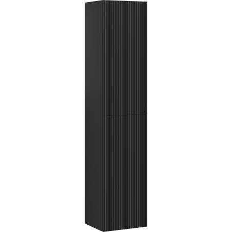 Mexen Rivel Badhochschrank 35 cm, 2 Türen, geriffelt, schwarz matt - 91A21-03016-2-BF71