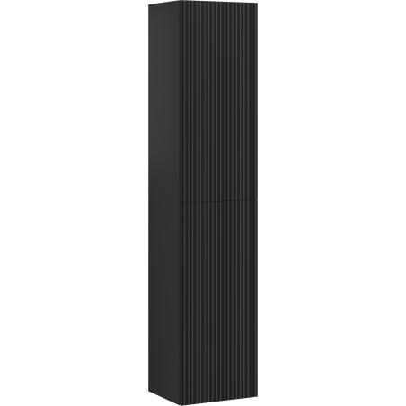 Mexen Rivel colonne de salle de bain 35 cm, 2 portes, rainuré, noir mat - 91A21-03016-2-BF71