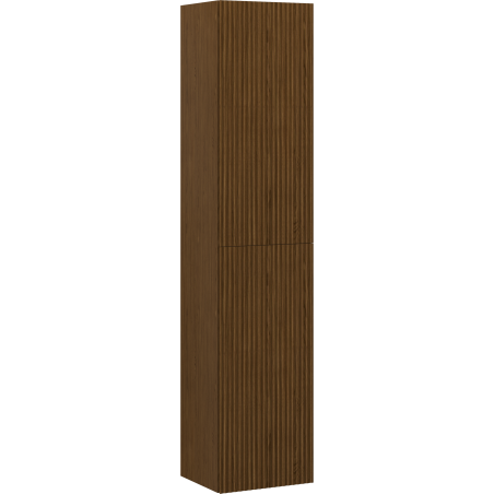 Mexen Rivel bathroom column 35 cm, 2 doors, grooved, walnut - 91A21-03016-2-BF86