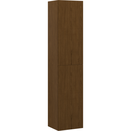 Mexen Rivel coluna de casa de banho 35 cm, 2 portas, ranhurada, nogueira - 91A21-03016-2-BF86