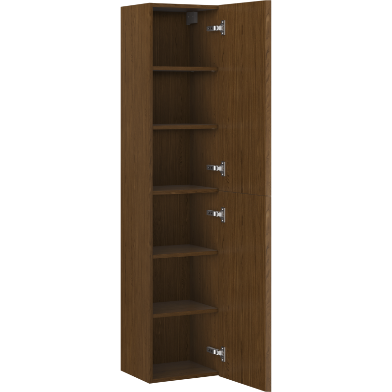 Mexen Rivel bathroom column 35 cm, 2 doors, grooved, walnut - 91A21-03016-2-BF86