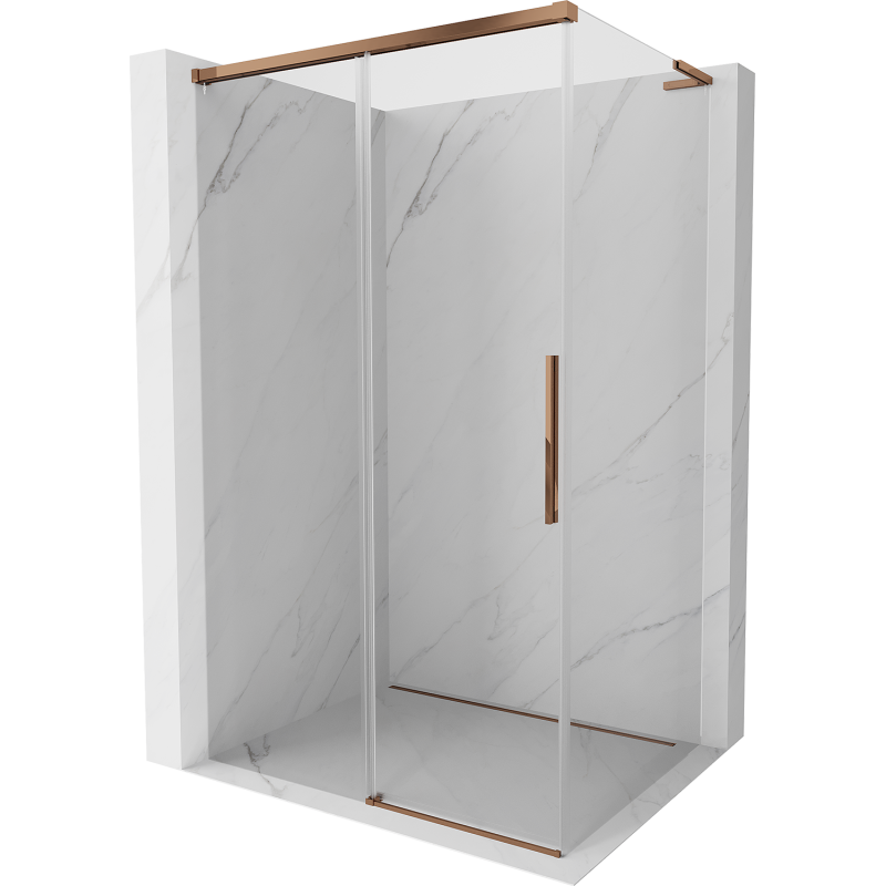 Mexen Rox L Schiebeduschkabine 100 x 80 cm, transparent, Roségold - 8C2L-100-080-60-00
