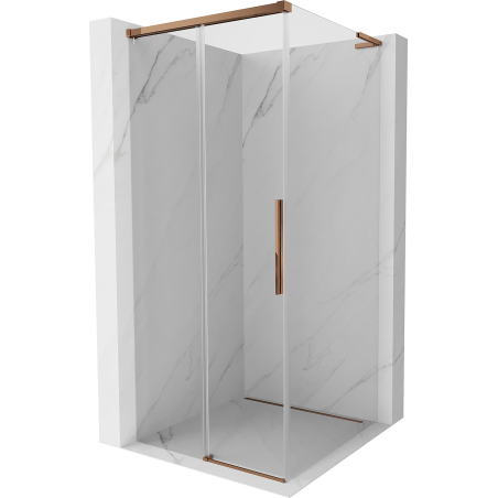 Mexen Rox L kabina prysznicowa rozsuwana 120 x 120 cm, transparent, różowe złoto - 8C2L-120-120-60-00