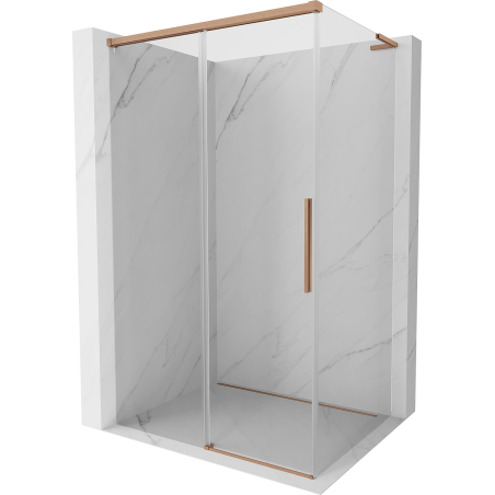 Mexen Rox L cabina doccia scorrevole 105 x 80 cm, trasparente, rame spazzolato - 8C2L-105-080-65-00