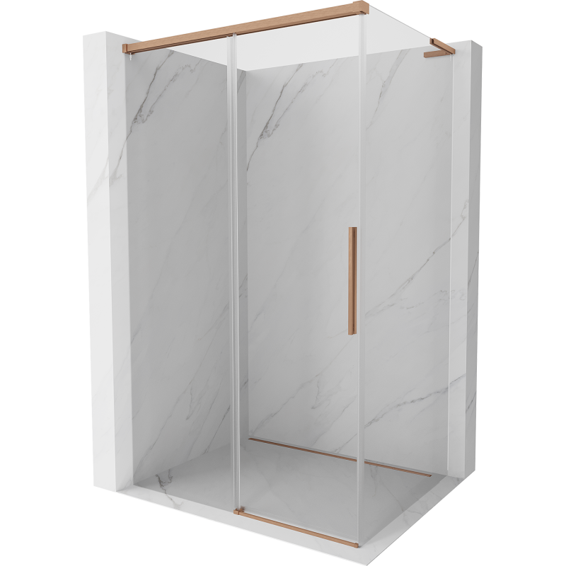 Mexen Rox L cabine de douche coulissante 120 x 80 cm, transparent, cuivre brossé - 8C2L-120-080-65-00