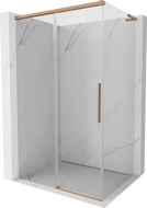 Mexen Rox L liukuovinen suihkukoppi 120 x 85 cm, läpinäkyvä, harjattu kupari - 8C2L-120-085-65-00