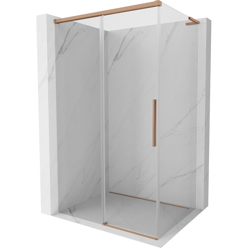 Mexen Rox L Duschkabine Schiebetür 120 x 100 cm, transparent, gebürstetes Kupfer - 8C2L-120-100-65-00