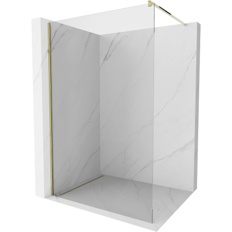 Mexen Kioto Walk-in Shower Wall 50 x 200 cm, Transparent 8 mm, Gold - 800-050-101-50-00