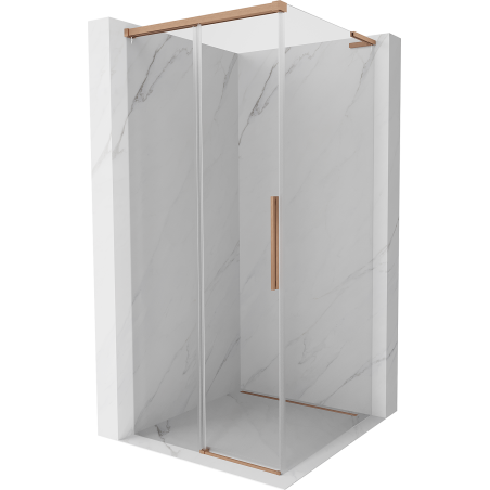 Mexen Rox L Duschkabine schiebbar 120 x 120 cm, transparent, gebürstetes Kupfer - 8C2L-120-120-65-00