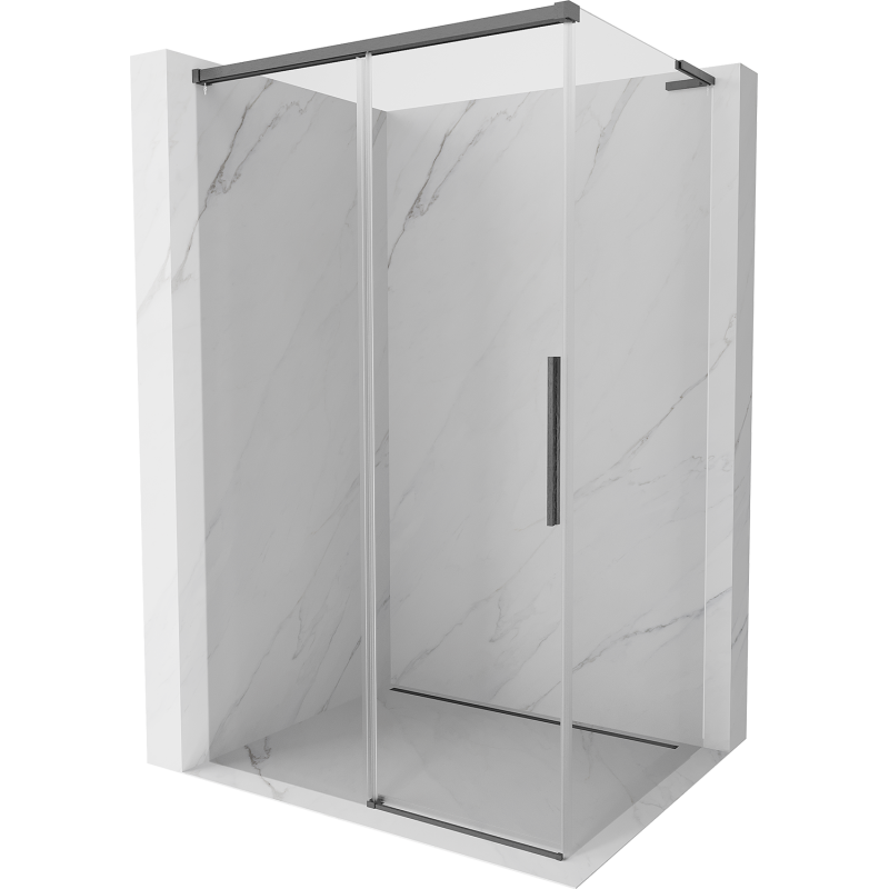 Mexen Rox L Duschkabine, Schiebetür, 90 x 70 cm, transparent, gebürstet Gun Gray - 8C2L-090-070-66-00