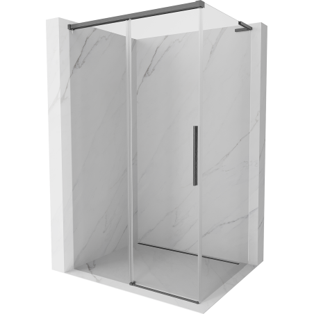 Mexen Rox L Duschkabine, Schiebetür, 90 x 70 cm, transparent, gebürstet Gun Gray - 8C2L-090-070-66-00