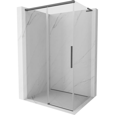 Mexen Rox L verschiebbare Duschkabine 110 x 80 cm, transparent, gebürstetes Gun Gray - 8C2L-110-080-66-00