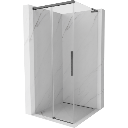 Mexen Rox L Duschkabine, schiebbar 110 x 110 cm, transparent, gebürstetes Gun Gray - 8C2L-110-110-66-00