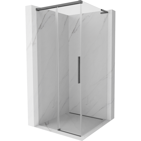 Mexen Rox L sliding shower cabin 110 x 110 cm, transparent, brushed gun gray - 8C2L-110-110-66-00