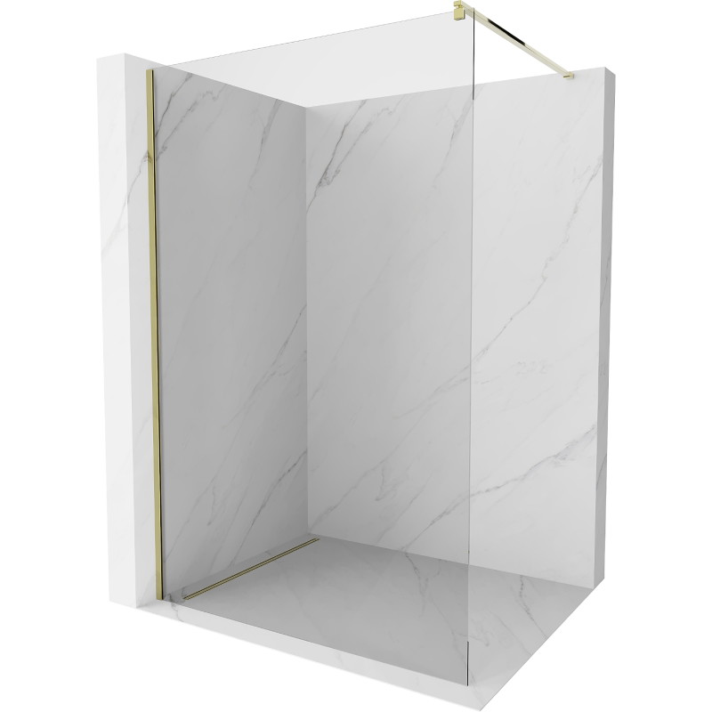 Mexen Kioto Walk-in Shower Screen 150 x 200 cm, Transparent 8 mm, Gold - 800-150-101-50-00