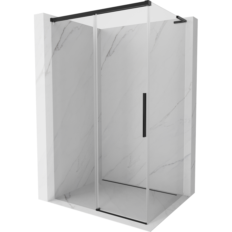 Mexen Rox L Duschkabine Schiebetür 105 x 75 cm, transparent, schwarz - 8C2L-105-075-70-00