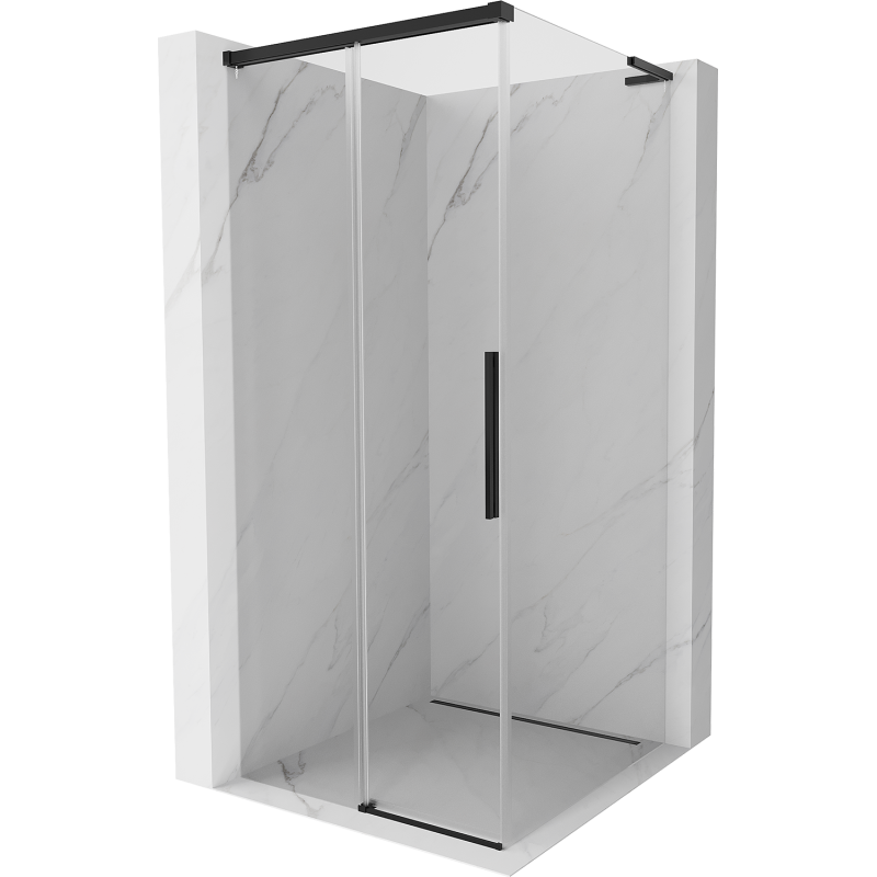 Mexen Rox L schuifdouchecabine 100 x 100 cm, transparant, zwart - 8C2L-100-100-70-00