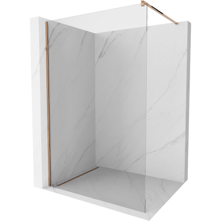 Mexen Kioto paroi de douche Walk-in 130 x 200 cm, transparent 8 mm, or rose - 800-130-101-60-00