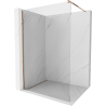 Mexen Kioto paroi de douche Walk-in 130 x 200 cm, transparent 8 mm, or rose - 800-130-101-60-00