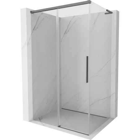 Mexen Rox L cabina doccia scorrevole 90 x 80 cm, trasparente, gun metal - 8C2L-090-080-95-00