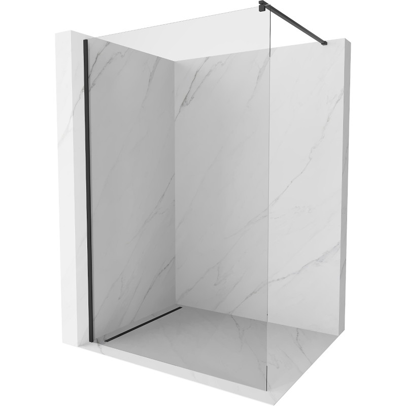 Mexen Kioto Walk-in Shower Screen 100 x 200 cm, Transparent 8 mm, Black - 800-100-101-70-00