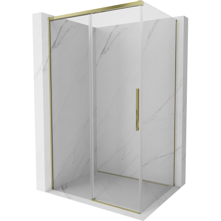 Mexen Rox sliding shower enclosure 160 x 80 cm, transparent, gold - 8C2-160-080-50-00