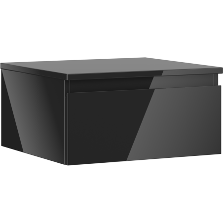 Mexen Orio bathroom cabinet under sink 50 cm with countertop, 1 drawer, black gloss - 91A10-05023-1-BFC70