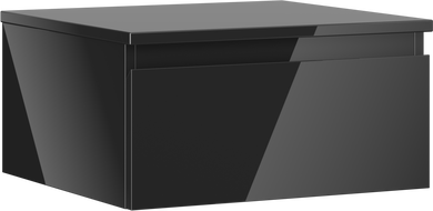 Mexen Orio mueble de baño bajo lavabo de 50 cm con encimera, 1 cajón, negro brillante - 91A10-05023-1-BFC70