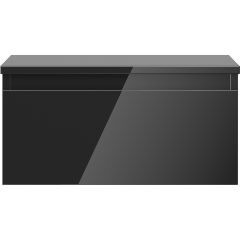 Mexen Orio 50 cm badrumsskåp under tvättställ med bänkskiva, 1 låda, svart högglans - 91A10-05023-1-BFC70