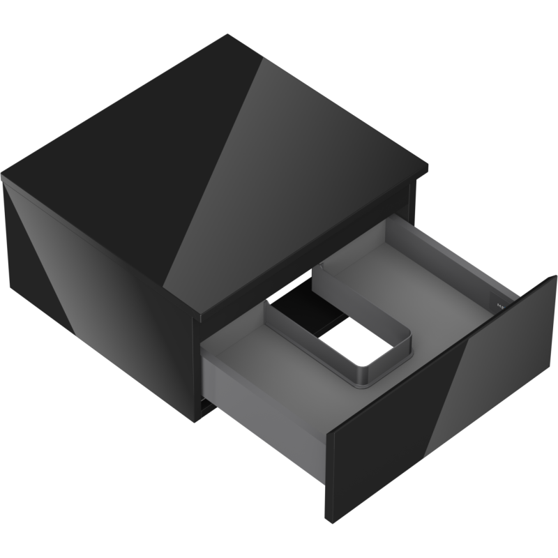 Mexen Orio 50 cm badrumsskåp under tvättställ med bänkskiva, 1 låda, svart högglans - 91A10-05023-1-BFC70