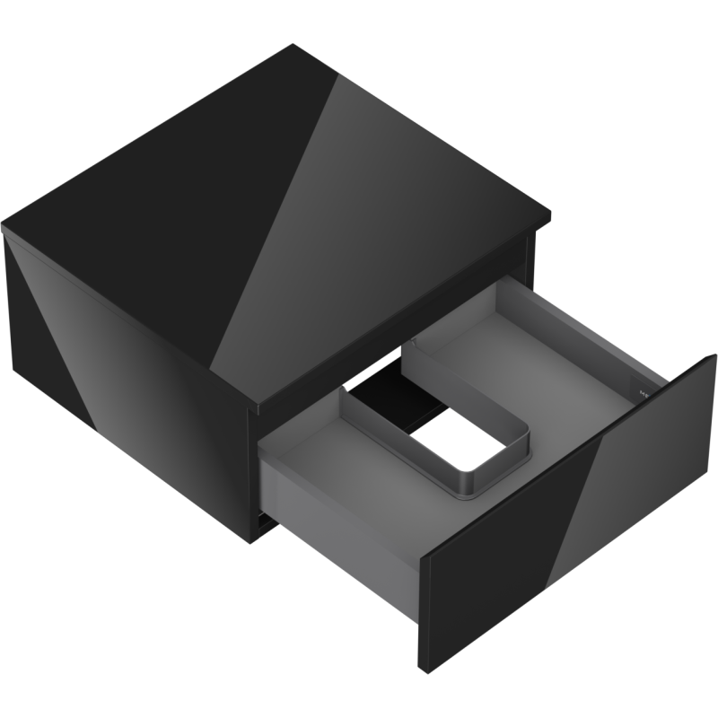 Mexen Orio mobile bagno sottolavabo 50 cm con piano, 1 cassetto, nero lucido - 91A10-05023-1-BFC70