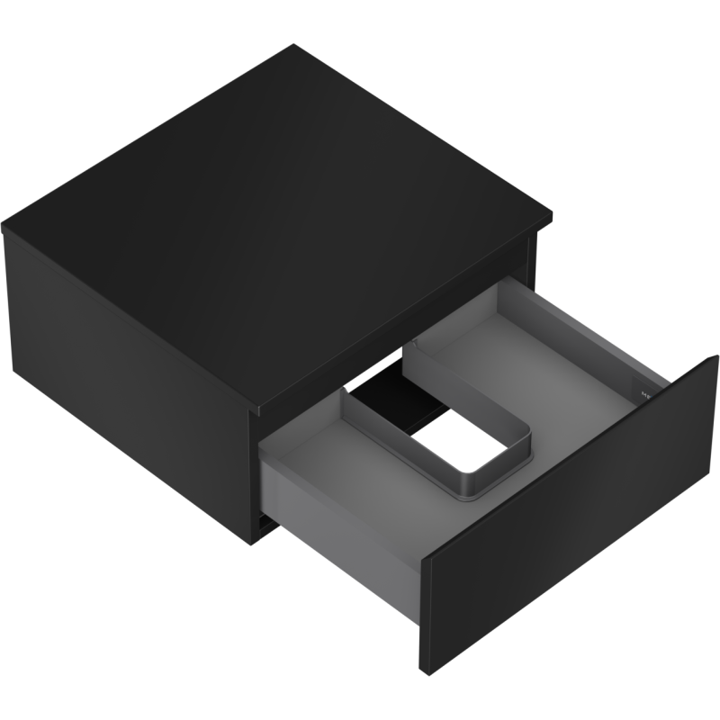 Mexen Orio Badezimmerschrank 50 cm mit Arbeitsplatte, 1 Schublade, Schwarz Matt - 91A10-05023-1-BFC71