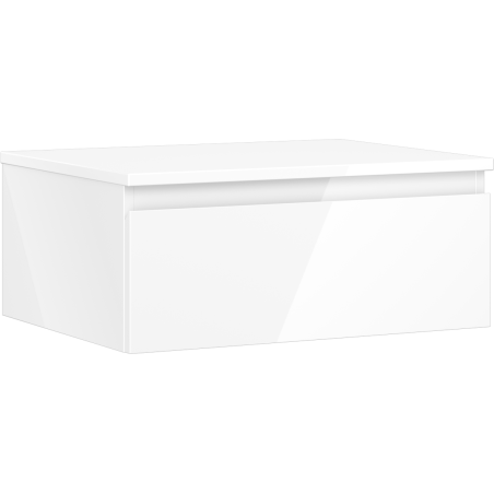 Mexen Orio Badezimmerschrank für Waschtisch 60 cm mit Arbeitsplatte, 1 Schublade, weiß glänzend - 91A10-06023-1-BFC00