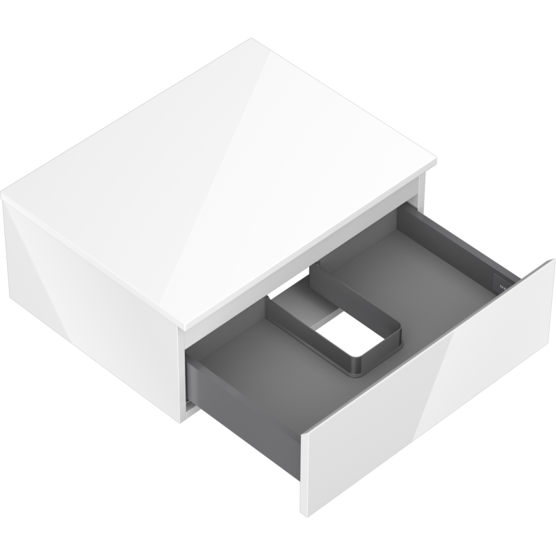 Mexen Orio gabinete de baño bajo el lavabo 60 cm con encimera, 1 cajón, blanco brillo - 91A10-06023-1-BFC00