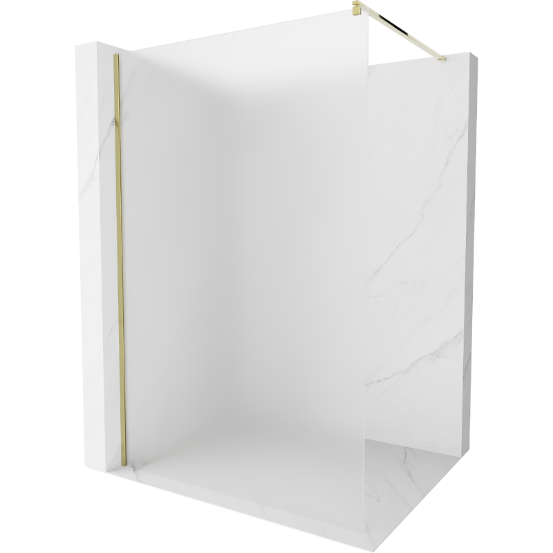 Mexen Kioto Duschwand Walk-in 100 x 200 cm, mattiert 8 mm, gold - 800-100-101-50-30