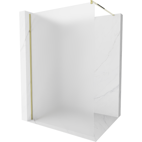 Mexen Kioto Duschwand Walk-in 100 x 200 cm, mattiert 8 mm, gold - 800-100-101-50-30