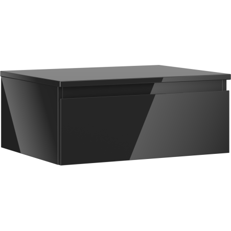 Mexen Orio szafka łazienkowa podumywalkowa 60 cm z blatem, 1 szuflada,  czarna połysk - 91A10-06023-1-BFC70