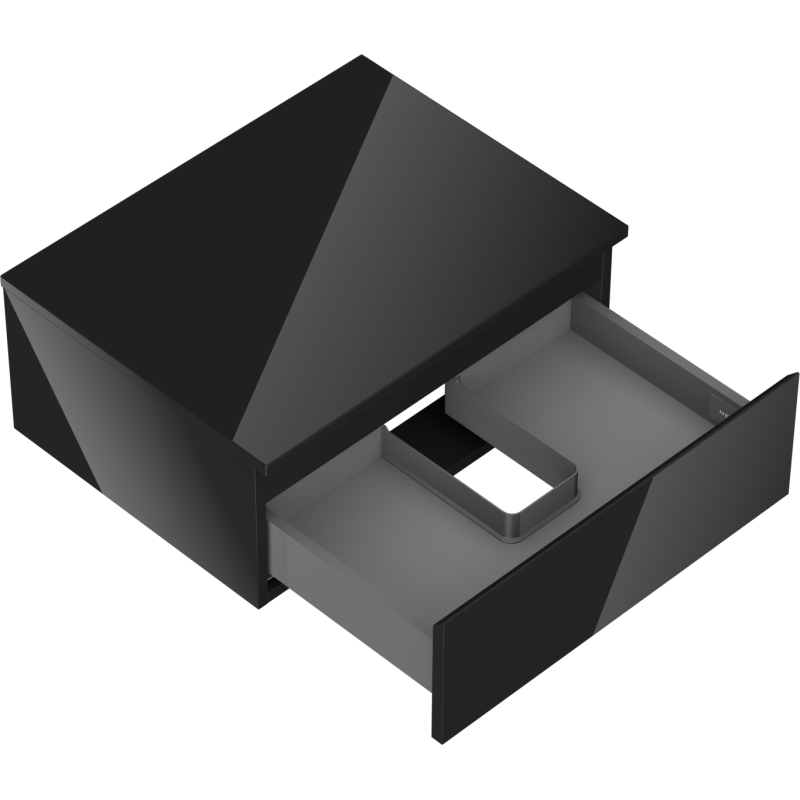 Mexen Orio bathroom cabinet for washbasin 60 cm with countertop, 1 drawer, black gloss - 91A10-06023-1-BFC70