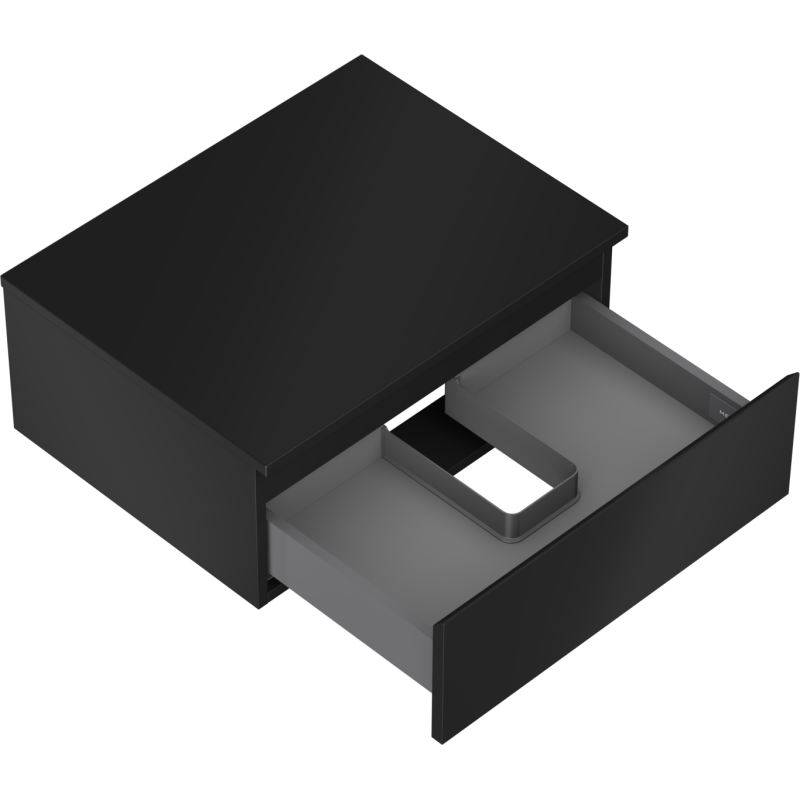 Mexen Orio bathroom cabinet for washbasin 60 cm with countertop, 1 drawer, black mat - 91A10-06023-1-BFC71