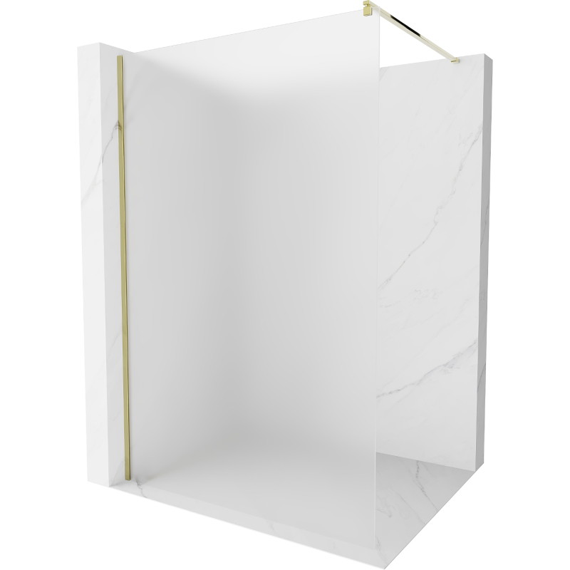 Mexen Kioto Walk-in shower wall 120 x 200 cm, frost 8 mm, gold - 800-120-101-50-30