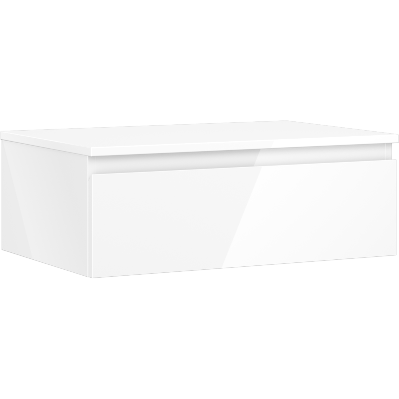 Mexen Orio armario de baño bajo lavabo 70 cm con encimera, 1 cajón, blanco brillo - 91A10-07023-1-BFC00